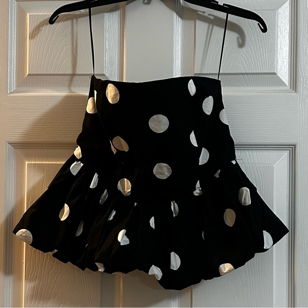 Black and White Polka Dot Skirt